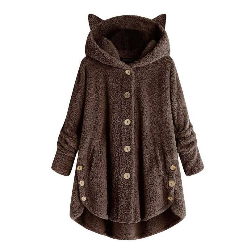 Women’s Plush Kawaii Coat - Brown / XL - Women’s Clothing & Accessories - Shirts & Tops - 15 - 2024