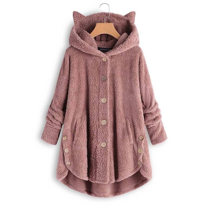 Women’s Plush Kawaii Coat - Pink / XL - Women’s Clothing & Accessories - Shirts & Tops - 16 - 2024