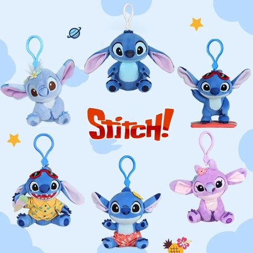12cm Kawaii Stitch Plush Keychain – Blue & Purple Bag Charm Accessory - Harajuku Style - Plushie - 1