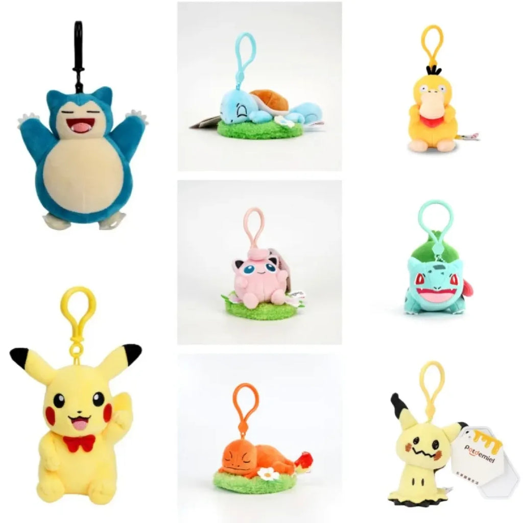 Pokemon Plush Keychain Set – Pikachu Snorlax Eevee & Friends - Harajuku Style - Plushie - 1