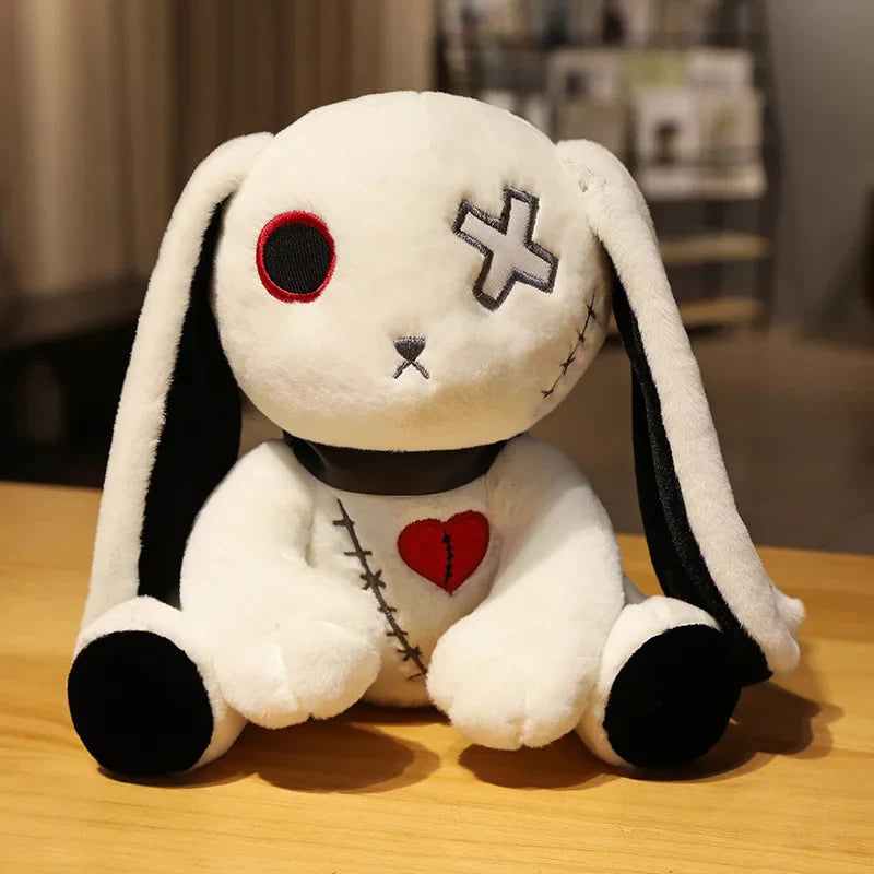 Dark Series Plush Bunny Toy - Gothic Rock Style Easter Rabbit Plushie - White / about 25cm / CHINA - Plushies - Toys