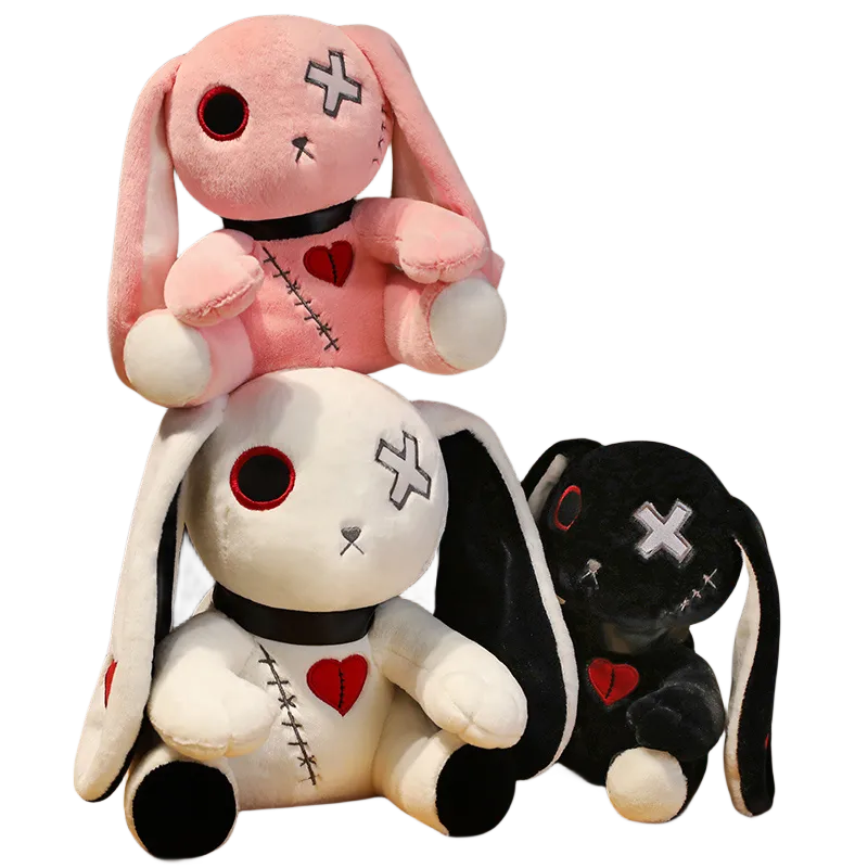 Dark Series Plush Bunny Toy - Gothic Rock Style Easter Rabbit Plushie - Plushies - Toys - 1 - 2024