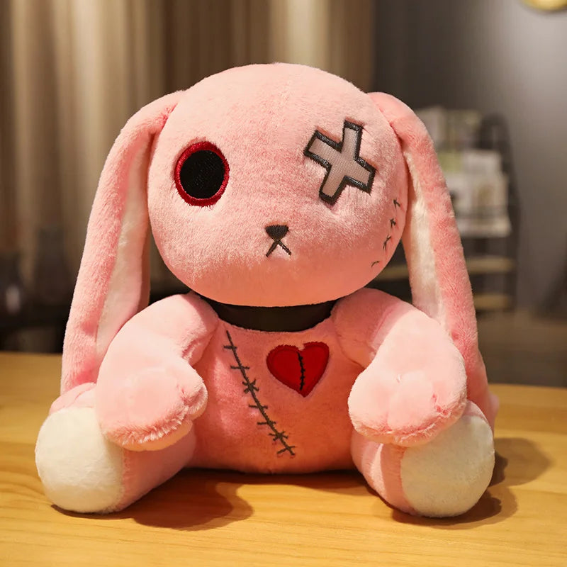 Dark Series Plush Bunny Toy - Gothic Rock Style Easter Rabbit Plushie - Pink / about 25cm / CHINA - Plushies - Toys - 7
