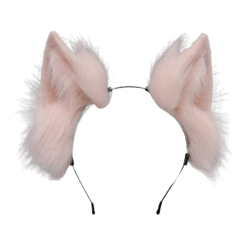 Handmade Cat Faux Fur Ears Headband - Fluffy Plush Animal Hair Hoop - Pink - Plushies - Hair Accessories - 19 - 2024