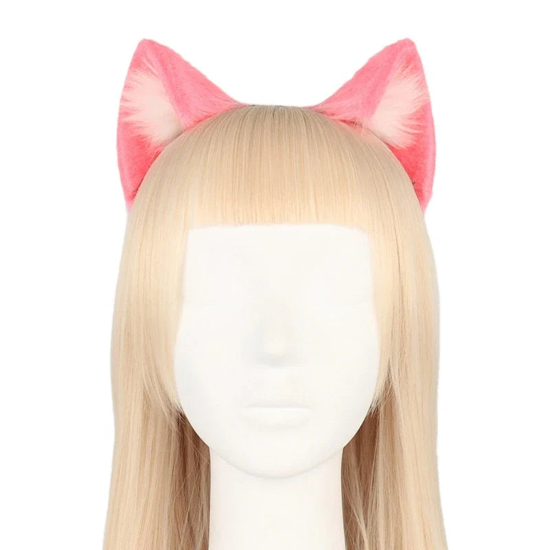 Handmade Cat Faux Fur Ears Headband - Fluffy Plush Animal Hair Hoop - O - Plushies - Hair Accessories - 28 - 2024