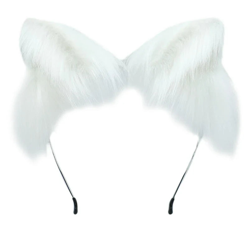 Handmade Cat Faux Fur Ears Headband - Fluffy Plush Animal Hair Hoop - A - Plushies - Hair Accessories - 7 - 2024