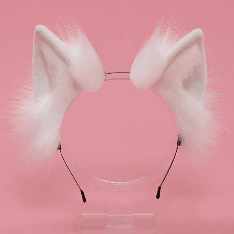 Handmade Cat Faux Fur Ears Headband - Fluffy Plush Animal Hair Hoop - Plushies - Hair Accessories - 3 - 2024