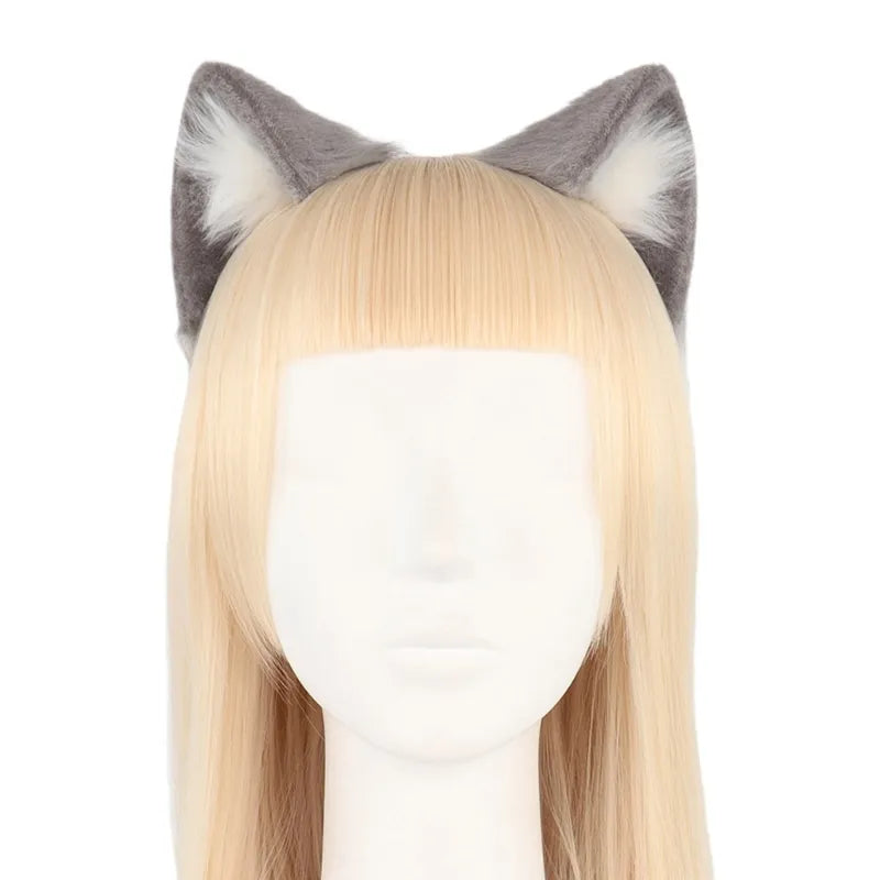 Handmade Cat Faux Fur Ears Headband - Fluffy Plush Animal Hair Hoop - N - Plushies - Hair Accessories - 27 - 2024