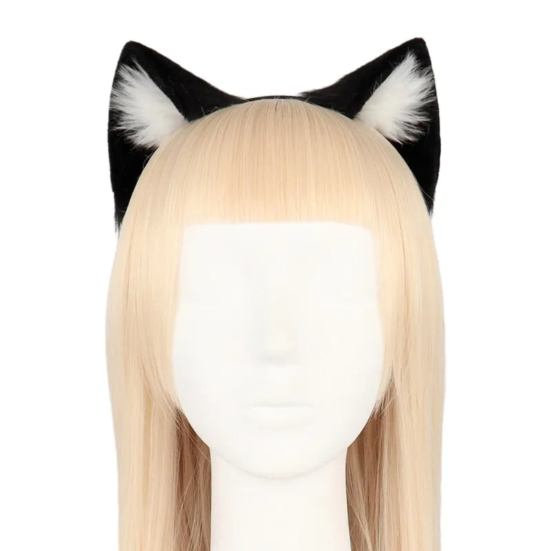 Handmade Cat Faux Fur Ears Headband - Fluffy Plush Animal Hair Hoop - L - Plushies - Hair Accessories - 25 - 2024