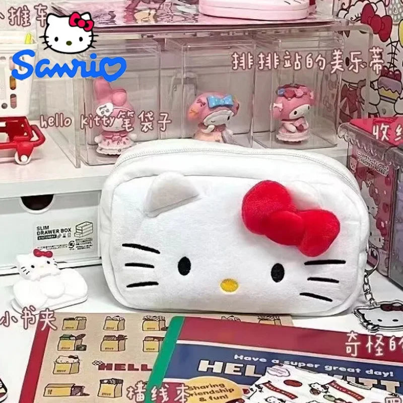 Hello Kitty Plush Storage Bag: Adorable Sanrio Makeup & Stationery Organizer - Plushies - Luggage & Bags - 1 - 2024