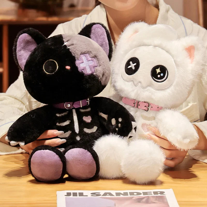 Kawaii Devil Skeleton Cat Plush - Cute Gothic Plushie - Plushies - Stuffed Animals - 1 - 2024
