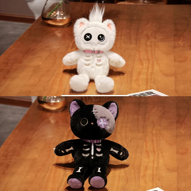 Kawaii Devil Skeleton Cat Plush - Cute Gothic Plushie - Plushies - Stuffed Animals - 6 - 2024