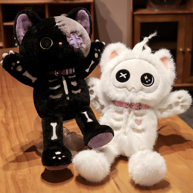 Kawaii Devil Skeleton Cat Plush - Cute Gothic Plushie - Plushies - Stuffed Animals - 4 - 2024
