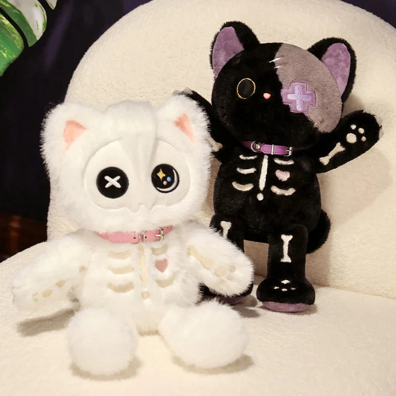 Kawaii Devil Skeleton Cat Plush - Cute Gothic Plushie - Plushies - Stuffed Animals - 5 - 2024