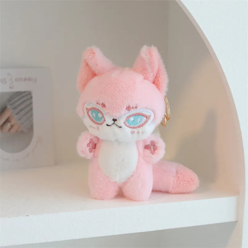 Kawaii Emotion Wolf Plush Toy - Cute Stuffed Wolf Doll - pink13cmkeychain - Plushies - Stuffed Animals - 12 - 2024