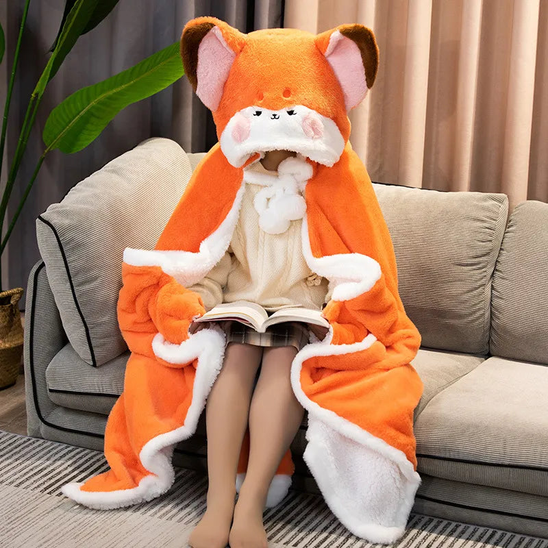 Kawaii Fox Plush Blanket Robe - Plushies - Clothing Accessories - 1 - 2024