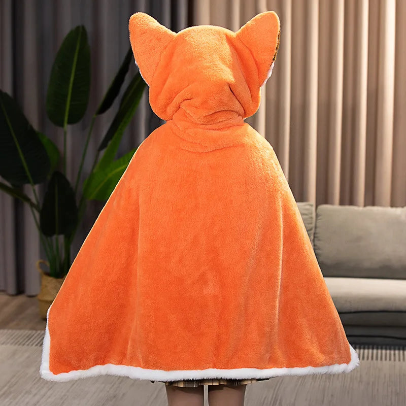 Kawaii Fox Plush Blanket Robe - 80x100cm - Plushies - Clothing Accessories - 6 - 2024