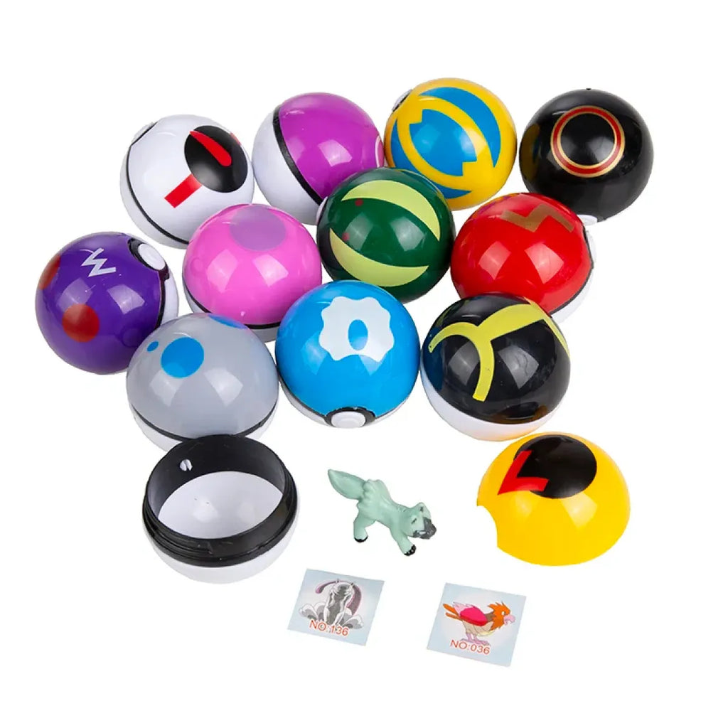 12-Piece Pocket Monster Pokeball Figure Set - Anime - Figures - 5
