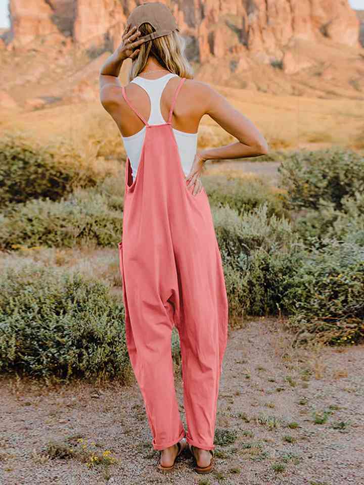 Sleeveless V-Neck Pocketed Jumpsuit - Women’s Clothing & Accessories - Jumpsuits & Rompers - 2 - 2024