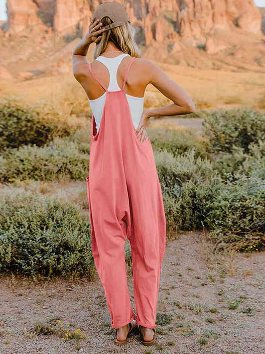 Sleeveless V-Neck Pocketed Jumpsuit - Women’s Clothing & Accessories - Jumpsuits & Rompers - 2 - 2024