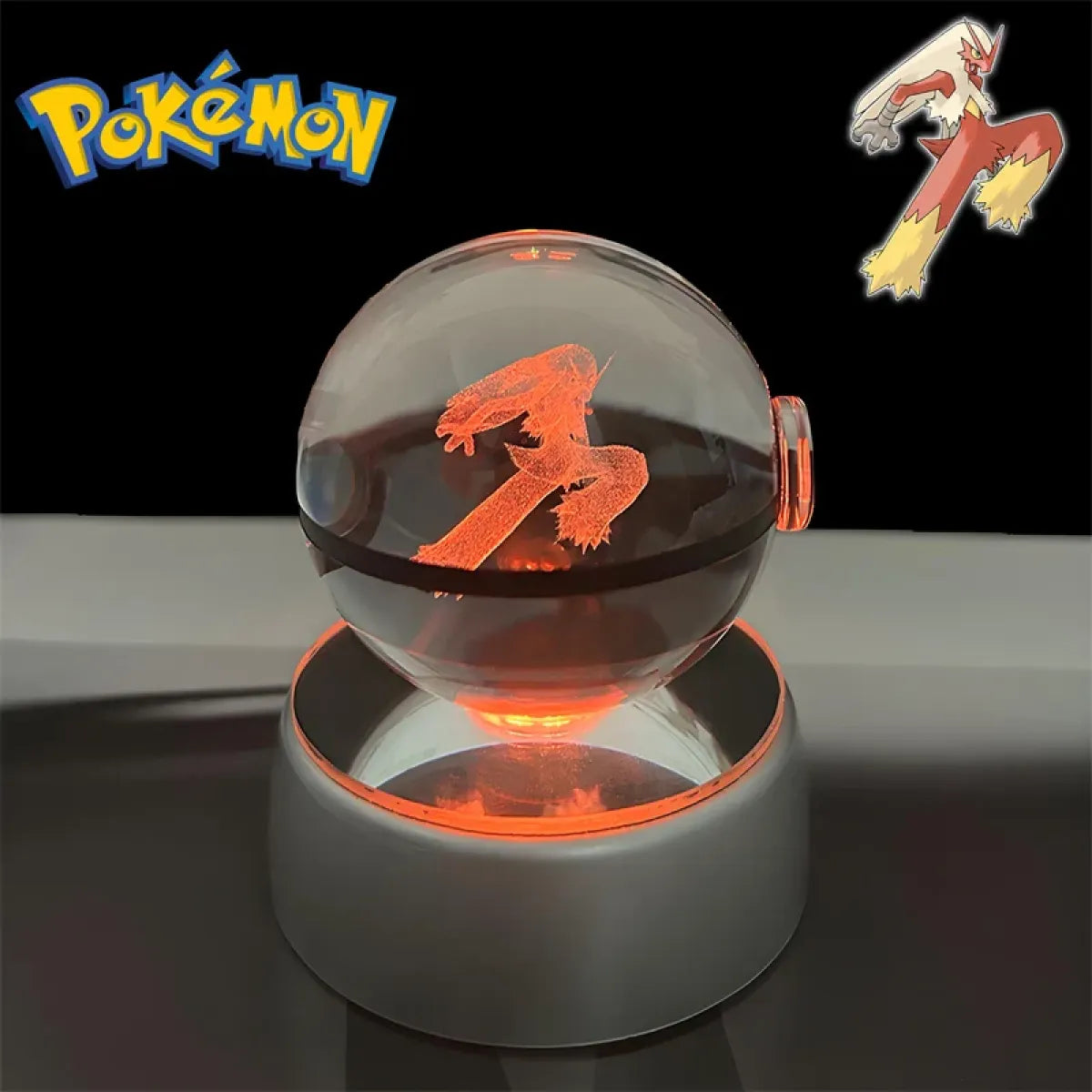 Pokemon 3D Crystal Poké Ball LED Night Light Figure - Anime - Figures - 3