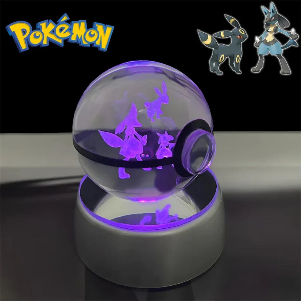 Pokemon 3D Crystal Poké Ball LED Night Light Figure - Anime - Figures - 5