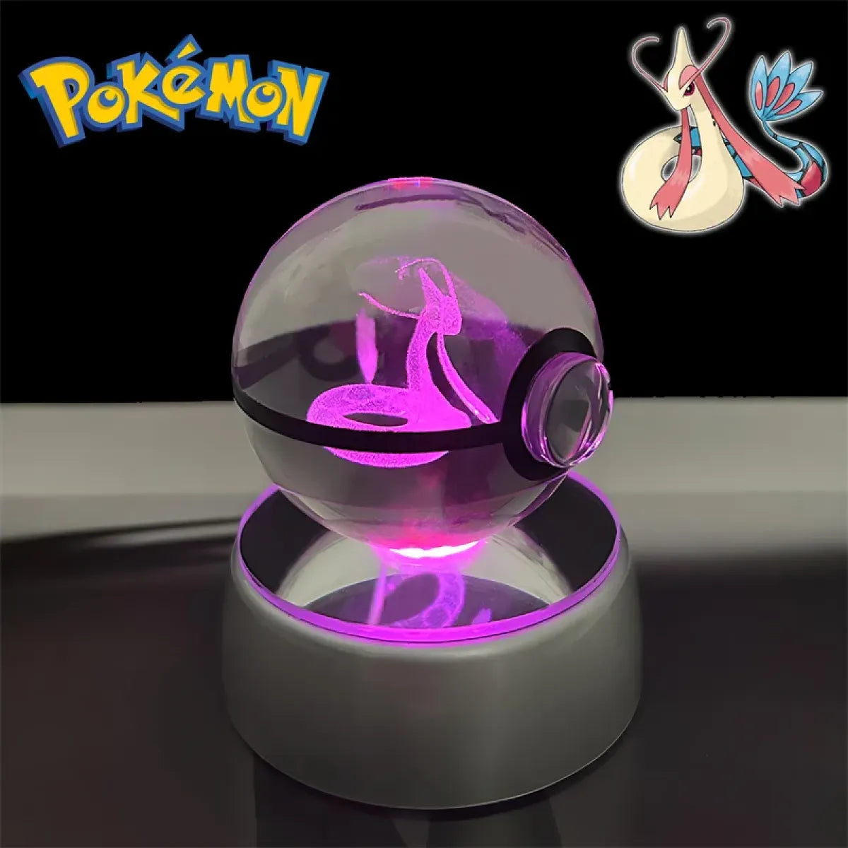 Pokemon 3D Crystal Poké Ball LED Night Light Figure - Anime - Figures - 7