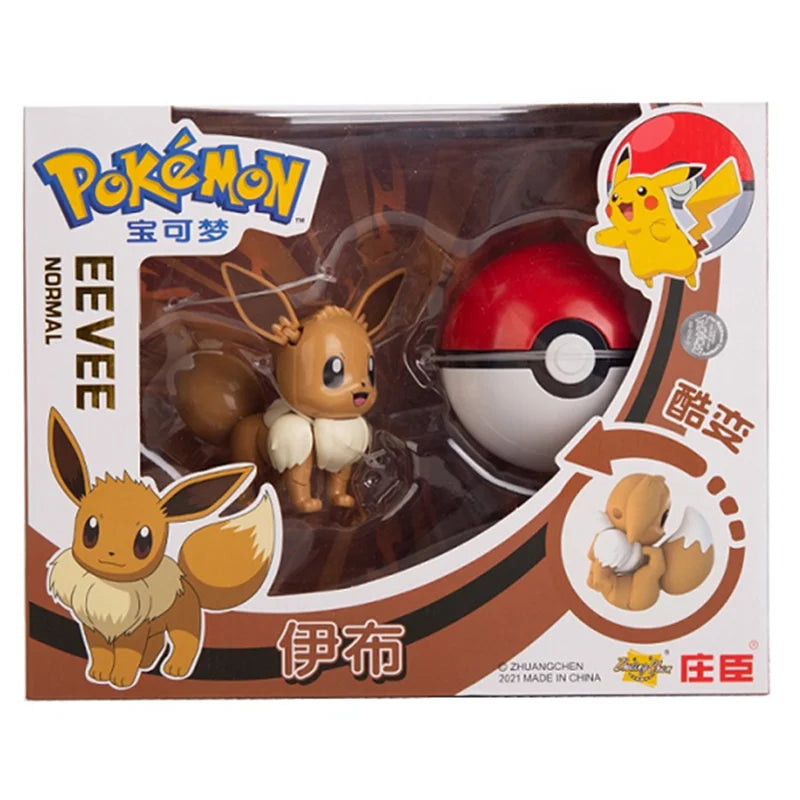 Pokemon Deformation Figures - Pikachu & Friends Collectibles - Eevee With Box - Figurines - Action & Toy Figures - 36