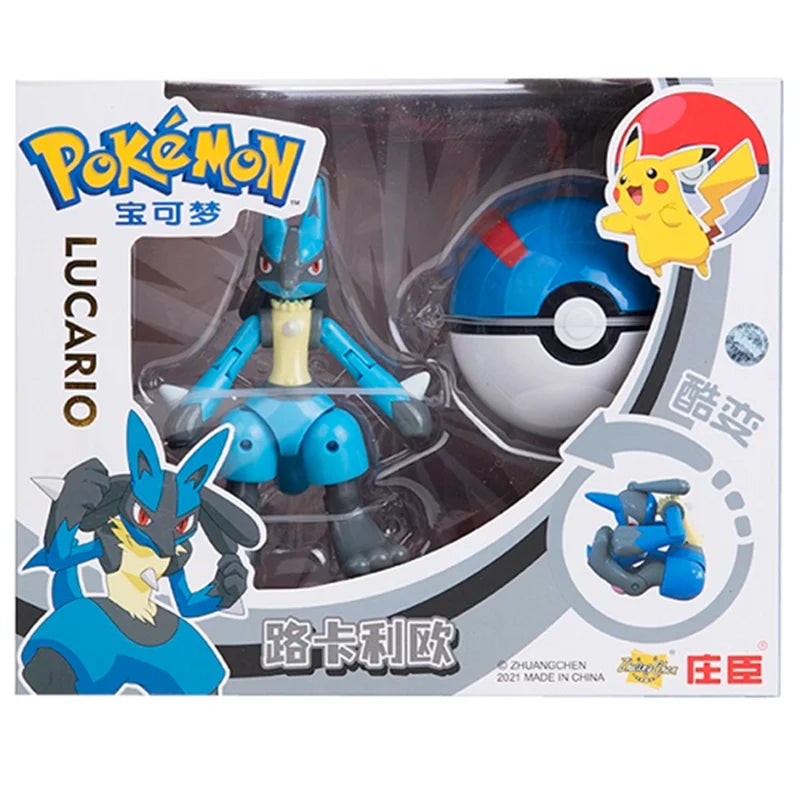 Pokemon Deformation Figures - Pikachu & Friends Collectibles - Lucario With Box 1 - Figurines - Action & Toy Figures