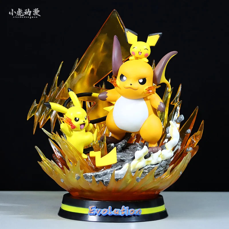 Pokemon Evolution Figures - Charizard Eevee Mewtwo Gengar - with retail box / 28cm Raichu - Figurines - Action Figures