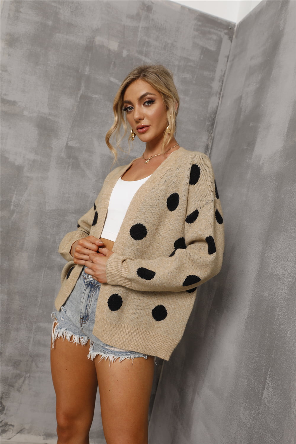 Polka Dot Cardigan - Women’s Clothing & Accessories - Shirts & Tops - 3 - 2024