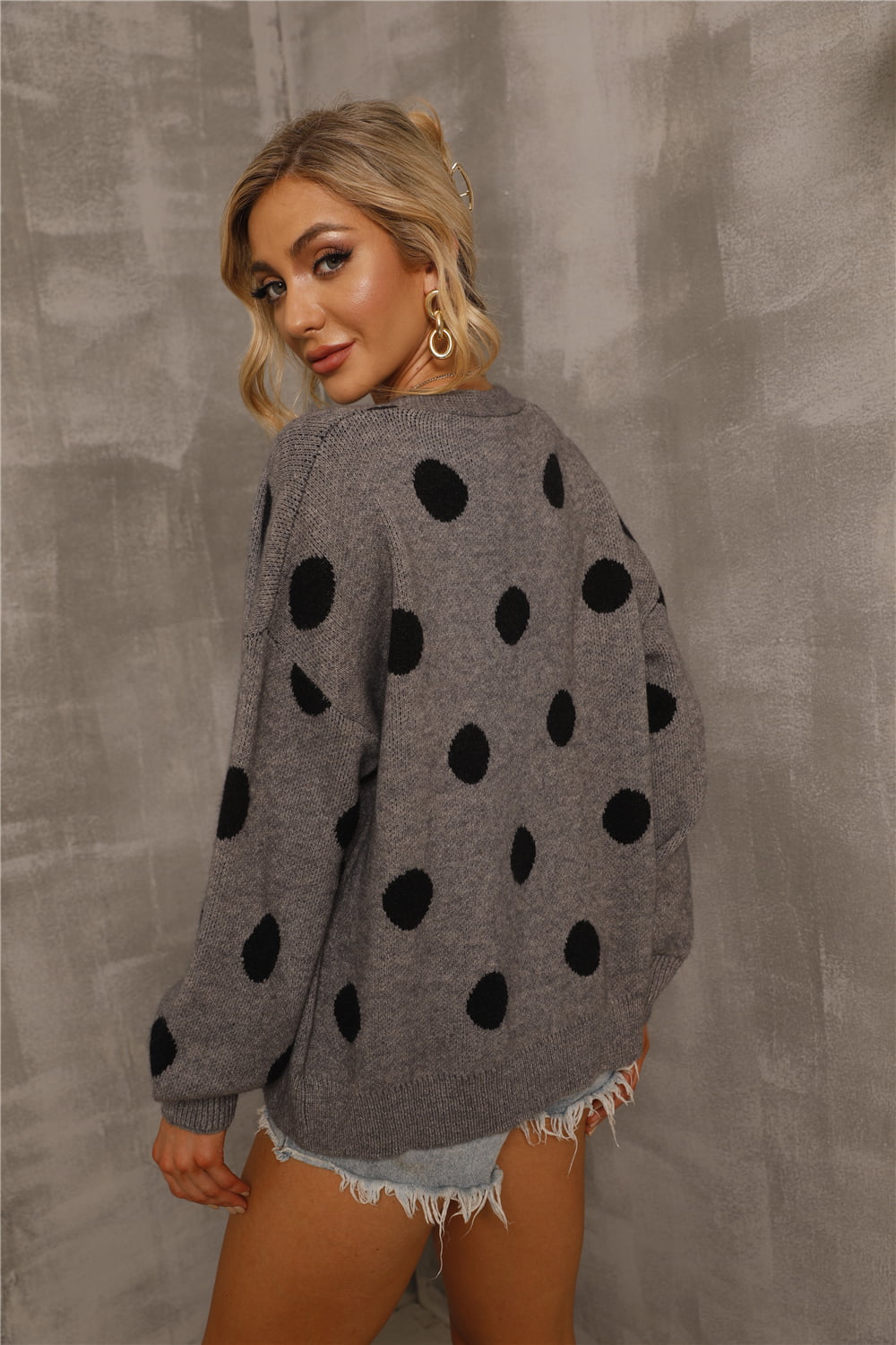 Polka Dot Cardigan - Women’s Clothing & Accessories - Shirts & Tops - 6 - 2024