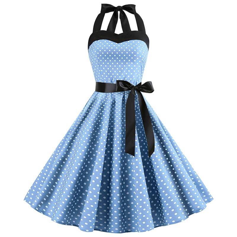 Retro Polka Dot Dress - Light Blue / XL - All Dresses - Dresses - 19 - 2024