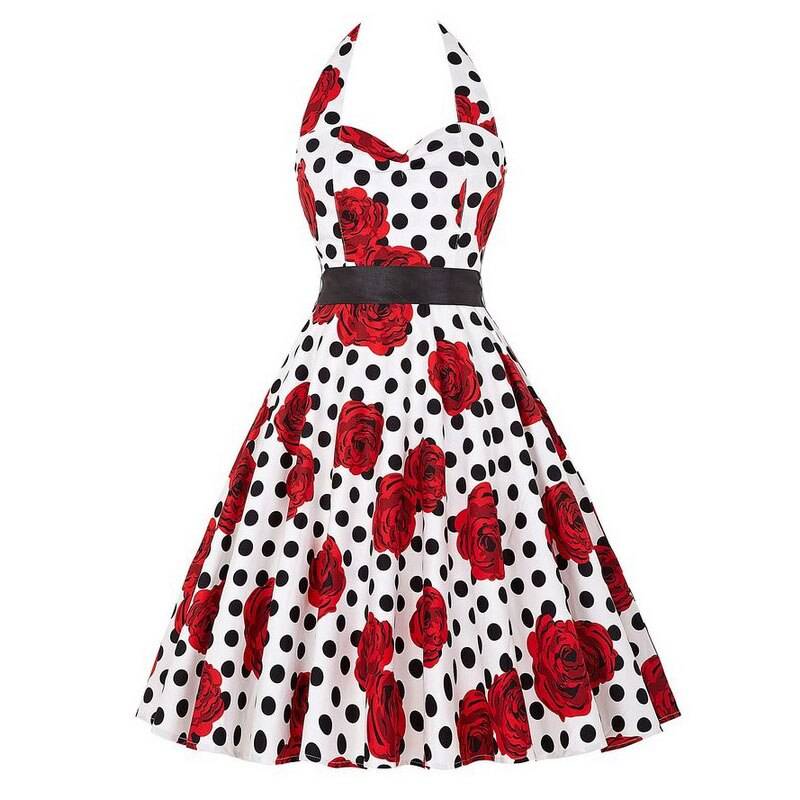 Retro Polka Dot Dress - Rose White / XL - All Dresses - Dresses - 25 - 2024