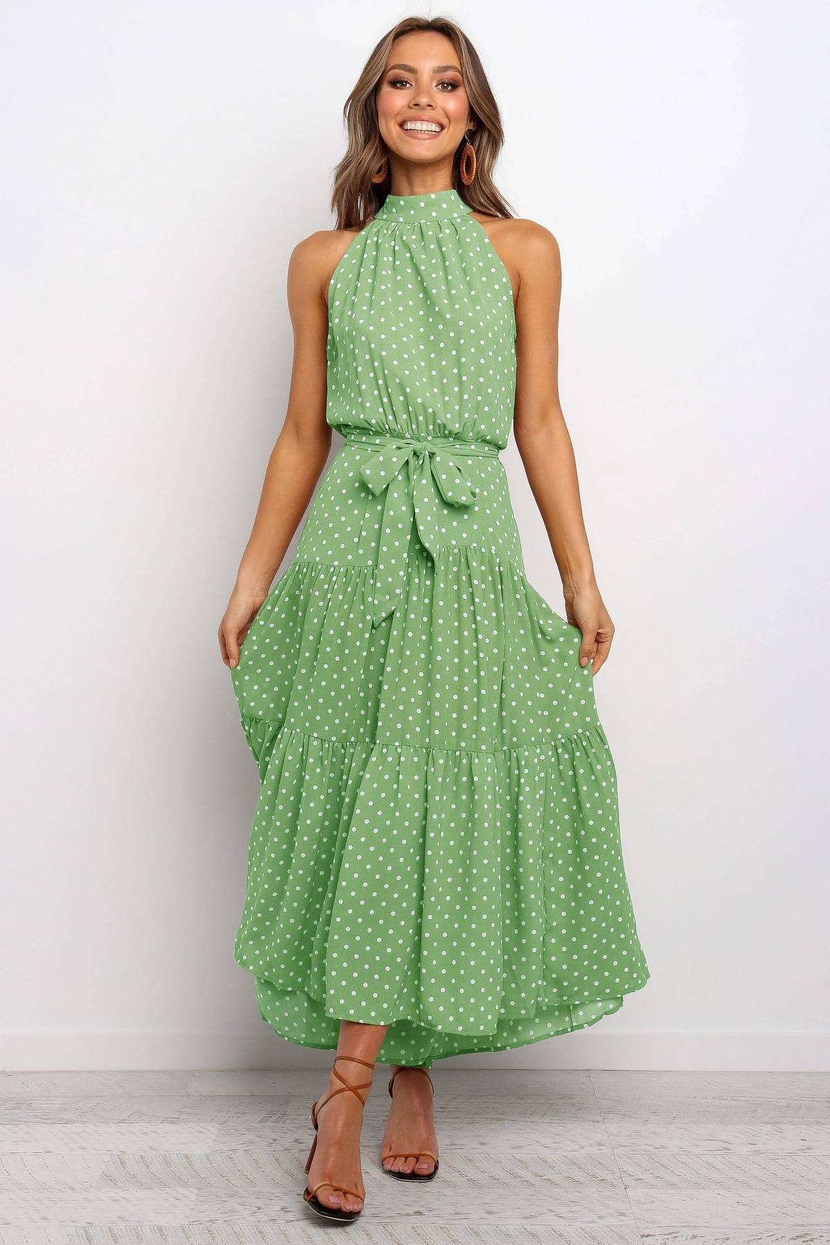 Polka Dot Halter Dress - All Dresses - Clothing - 10 - 2024