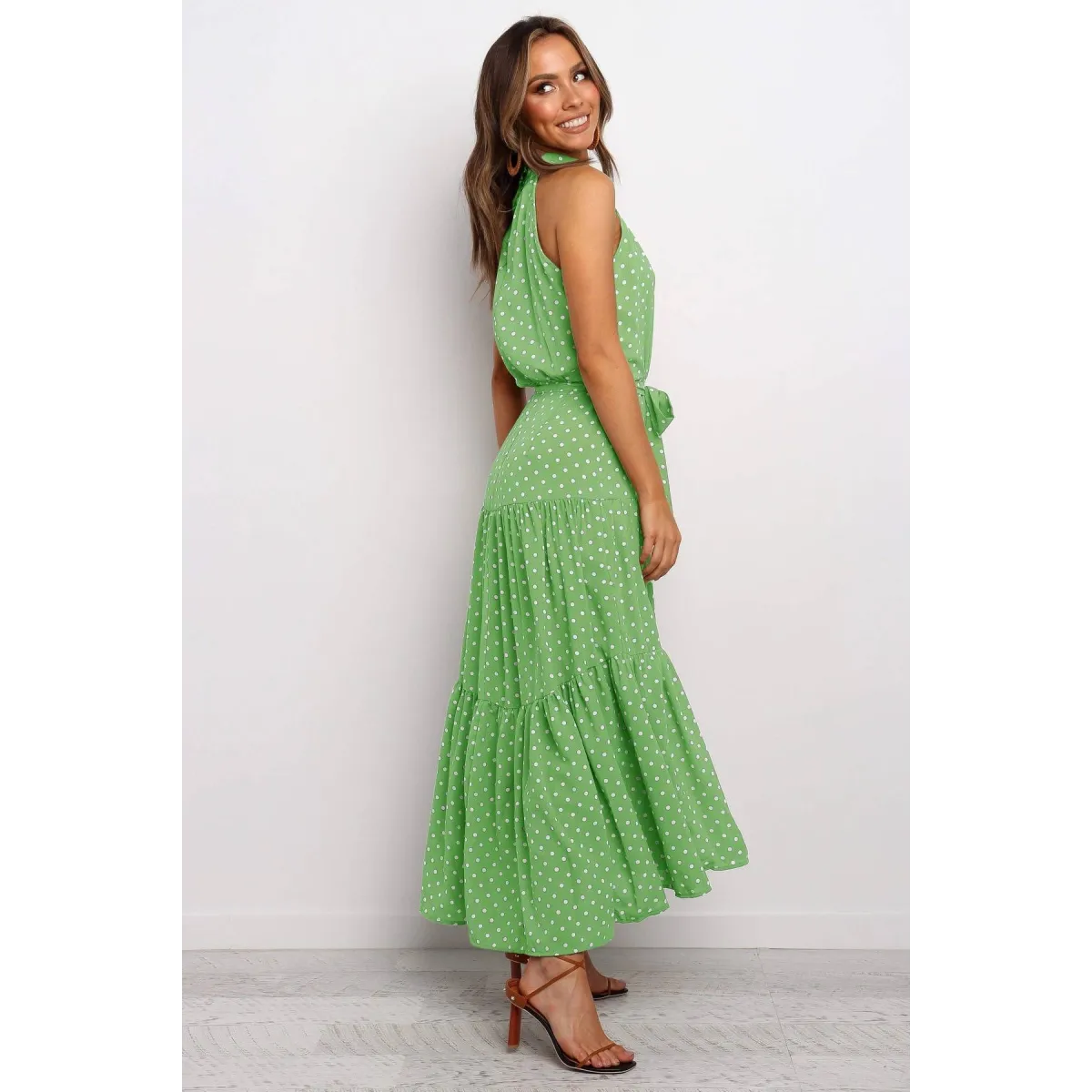 Polka Dot Halter Dress - All Dresses - 12