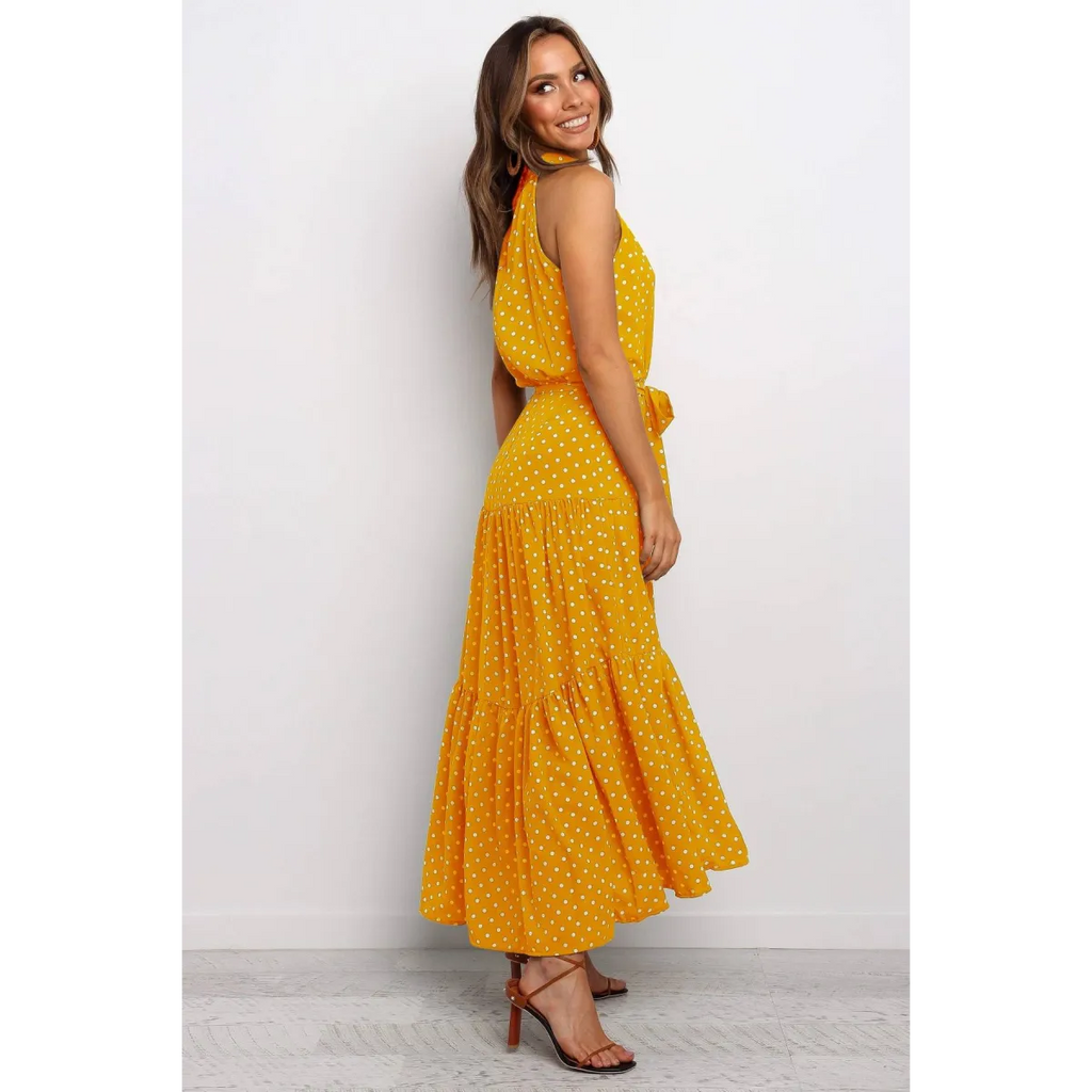 Polka Dot Halter Dress - All Dresses - 16