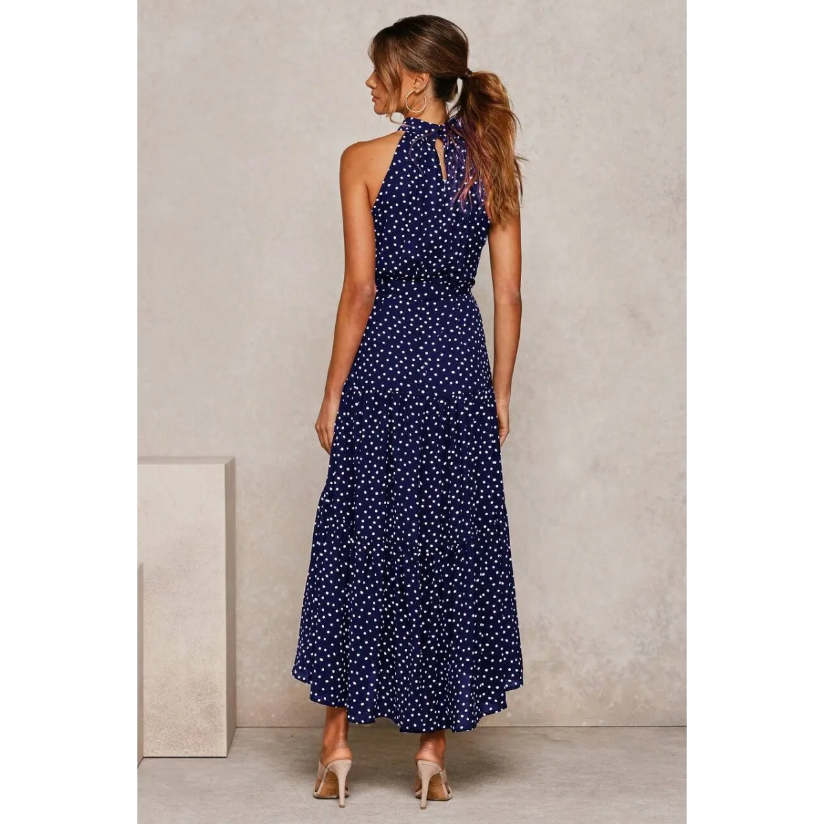Polka Dot Halter Dress - All Dresses - 23