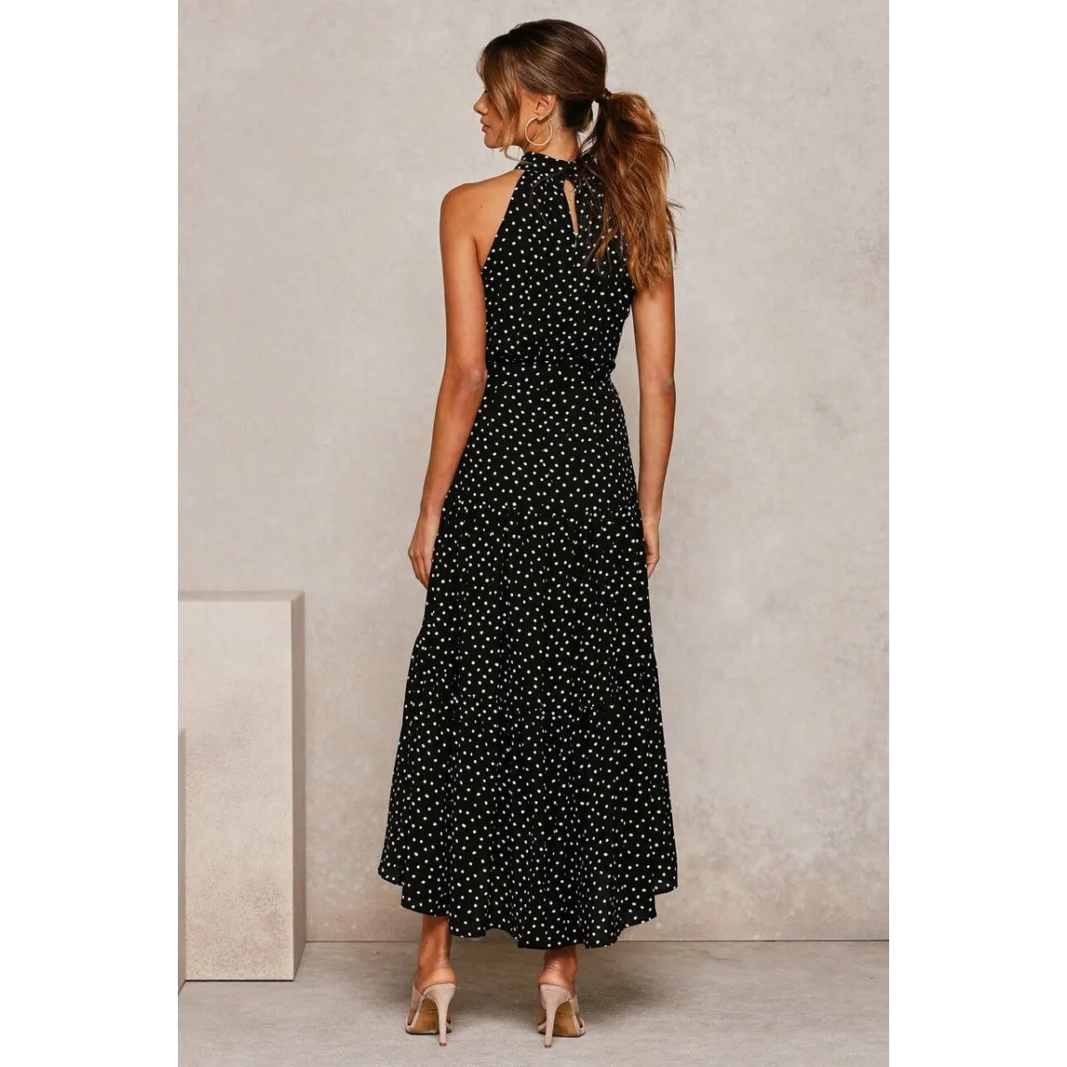 Polka Dot Halter Dress - All Dresses - 26