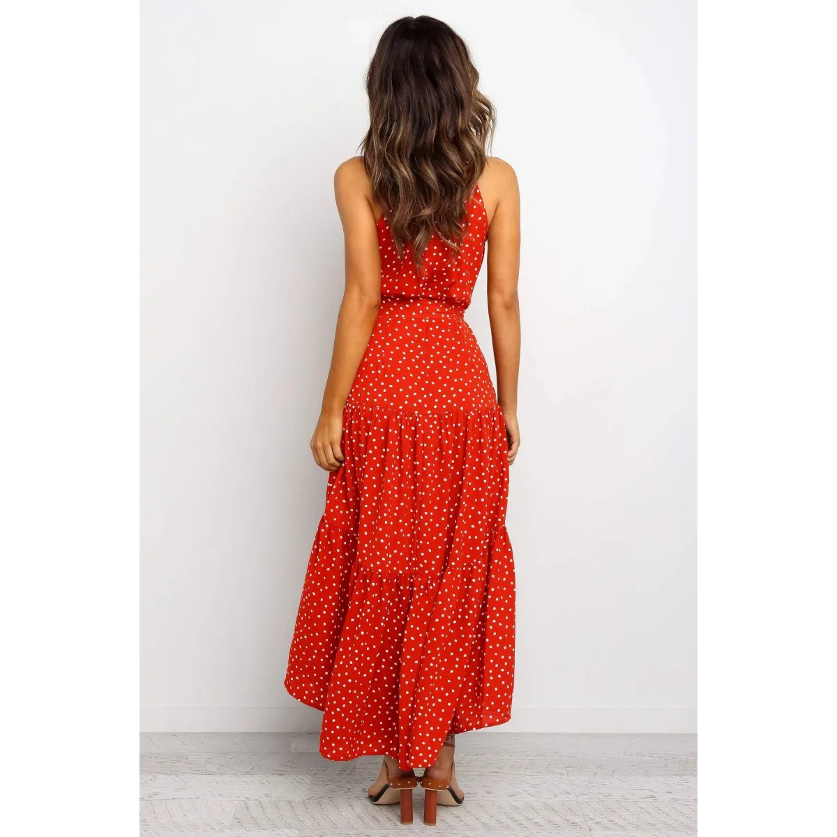 Polka Dot Halter Dress - All Dresses - 29