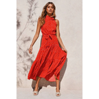 Polka Dot Halter Dress - All Dresses - 31
