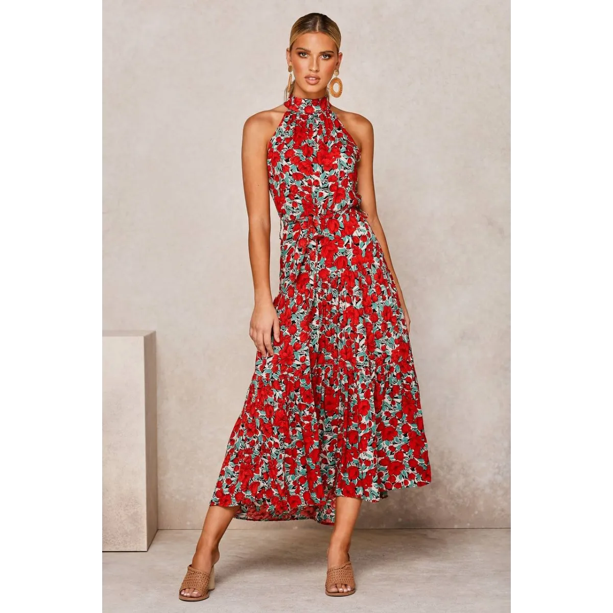 Polka Dot Halter Dress - All Dresses - 35