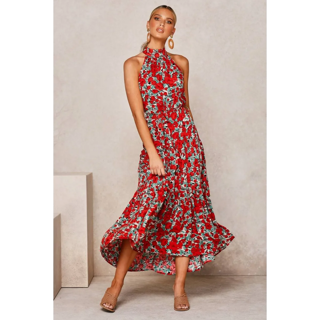 Polka Dot Halter Dress - All Dresses - 36