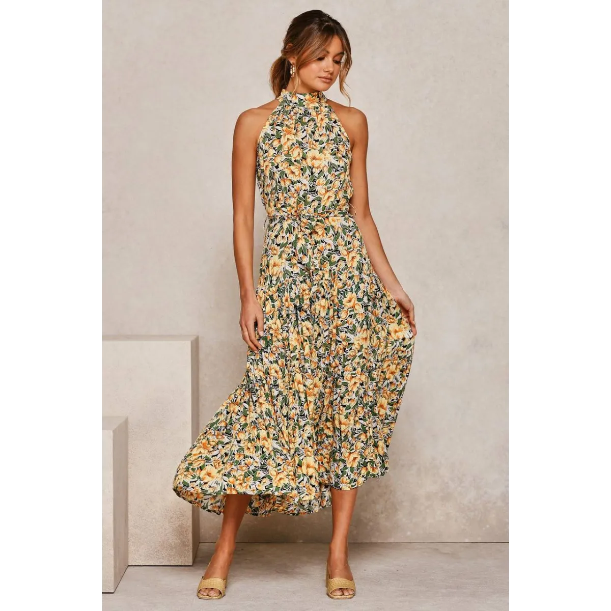 Polka Dot Halter Dress - All Dresses - 38