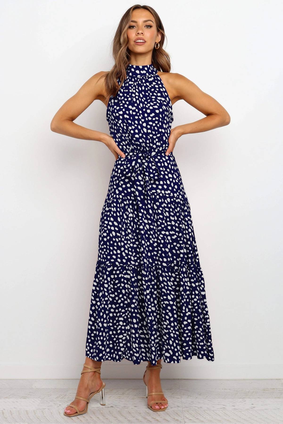 Polka Dot Halter Dress - All Dresses - Clothing - 46 - 2024