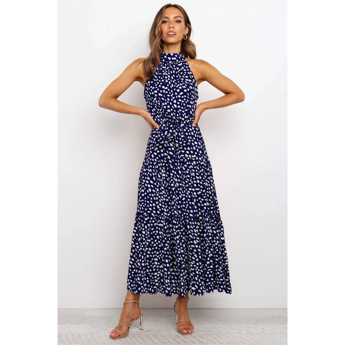 Polka Dot Halter Dress - All Dresses - 46