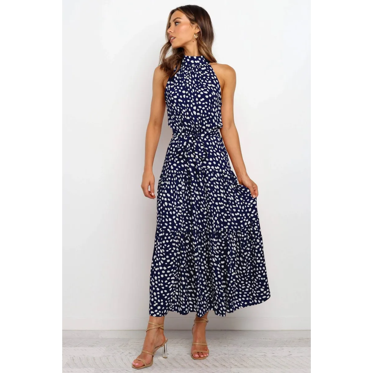 Polka Dot Halter Dress - All Dresses - 47