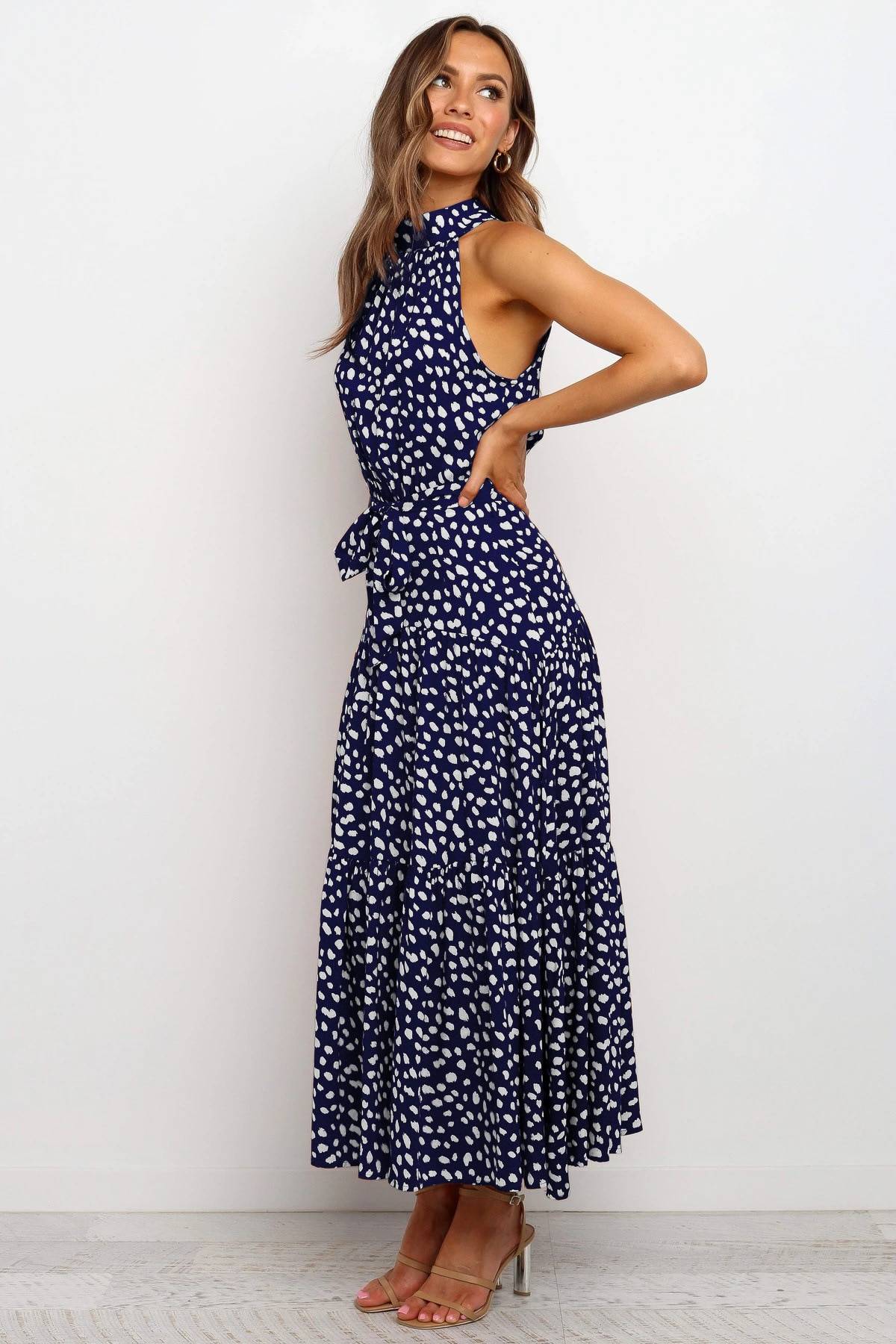 Polka Dot Halter Dress - All Dresses - Clothing - 48 - 2024