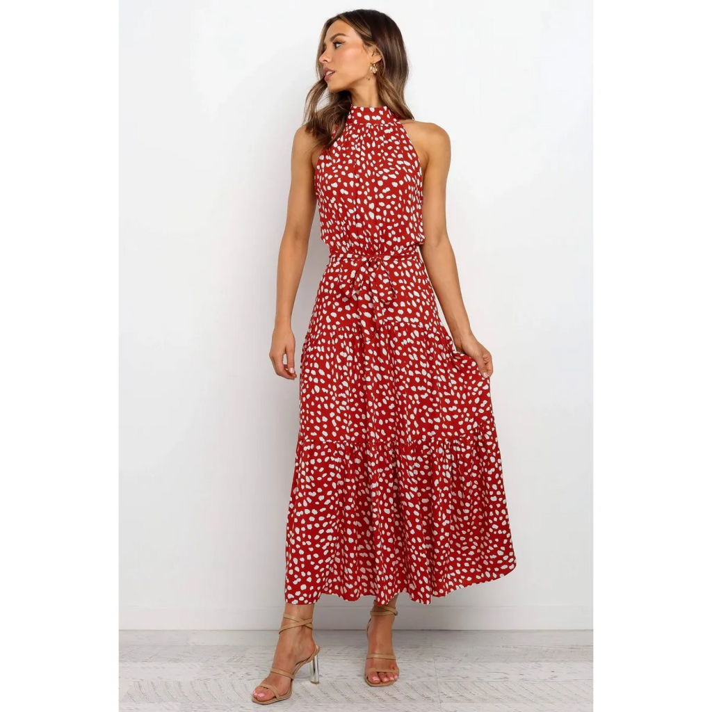 Polka Dot Halter Dress - All Dresses - 51