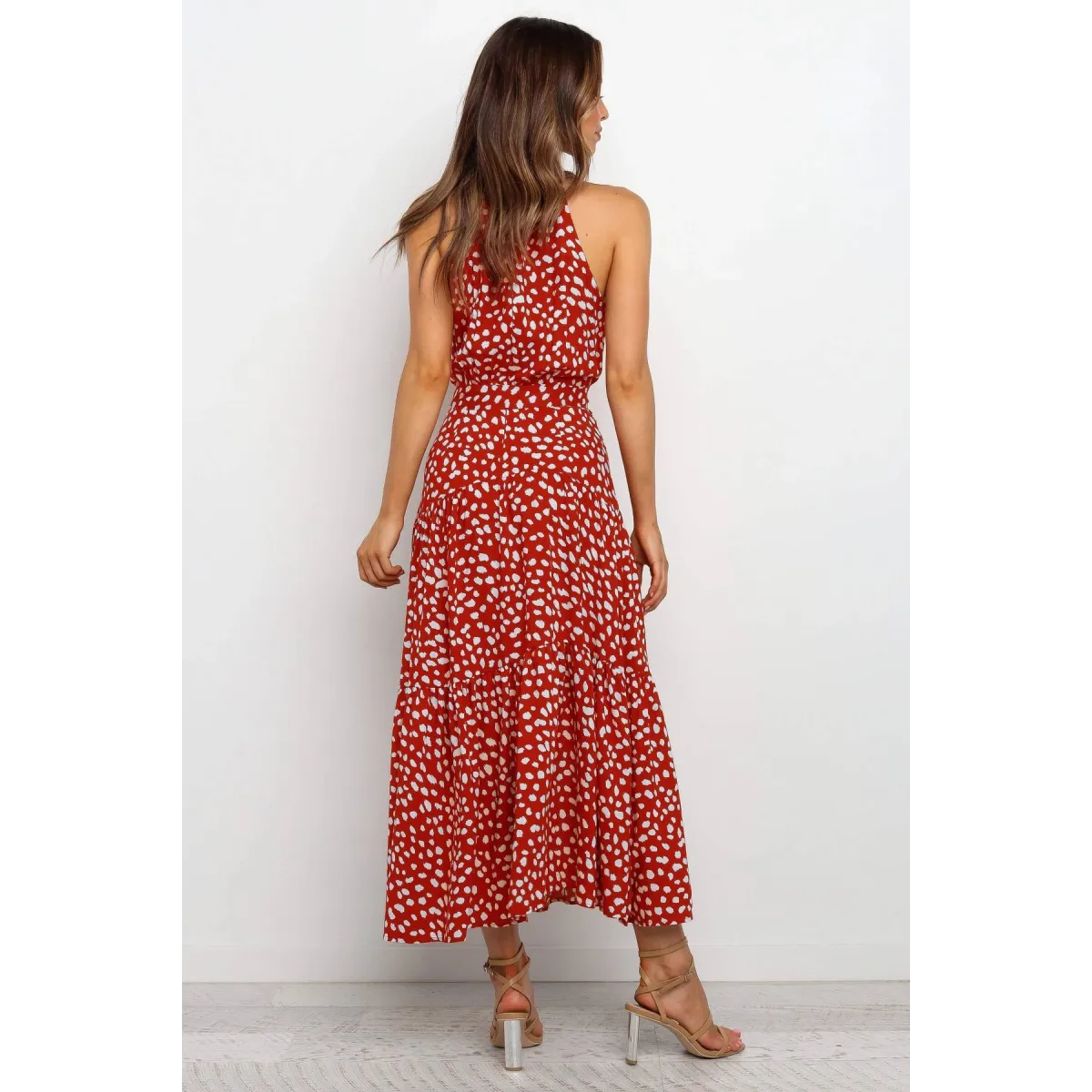 Polka Dot Halter Dress - All Dresses - 53